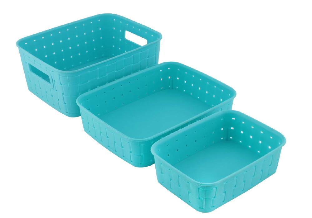 Smart Baskets For Storage, Sky Blue (Set Of 3)