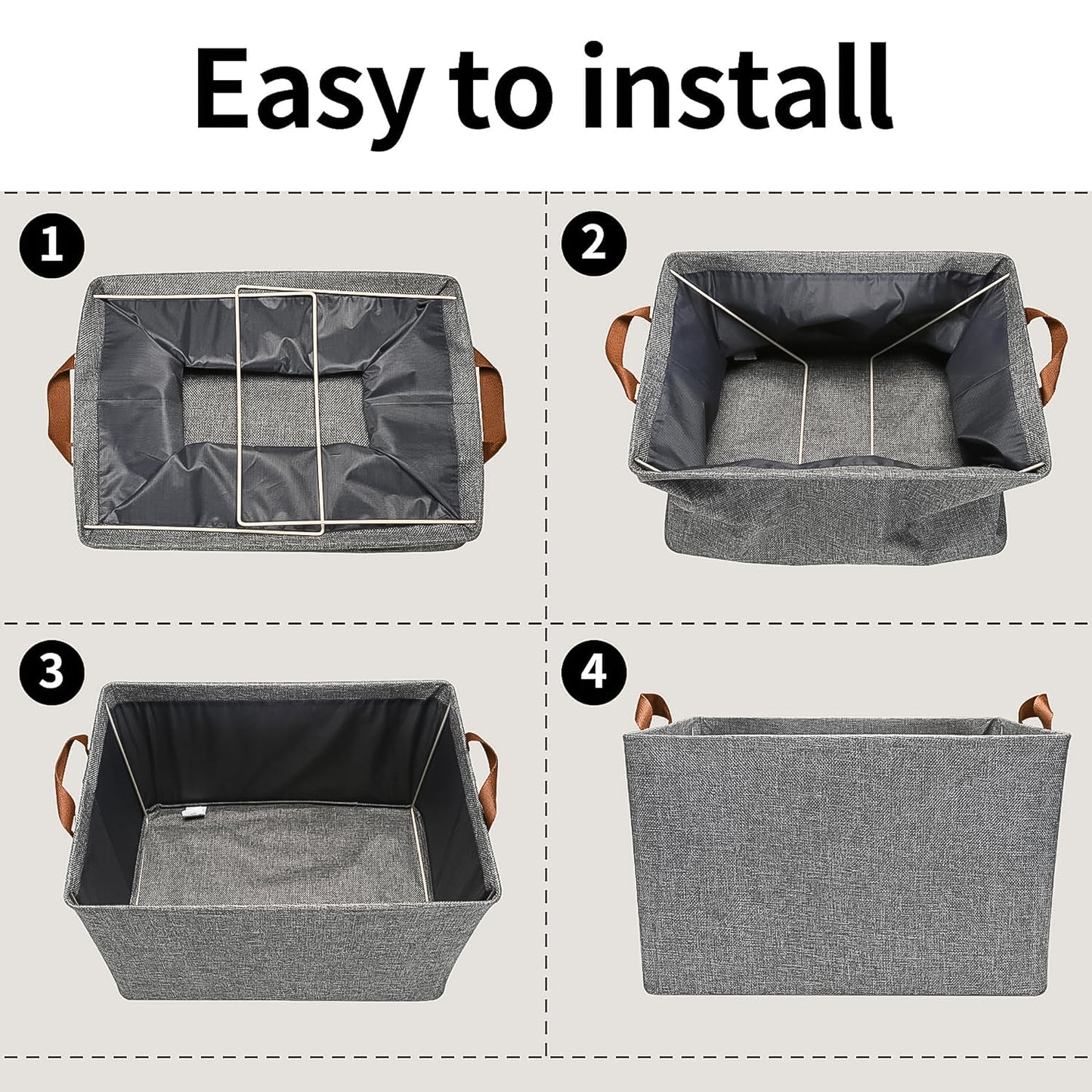 Foldable Cloth Organizer Storage Bag With Handles