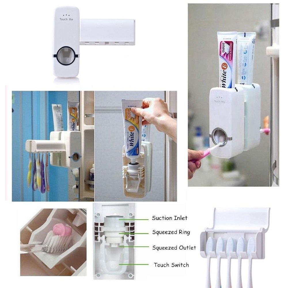 Toothpaste Dispenser, Tooth Brush Holder