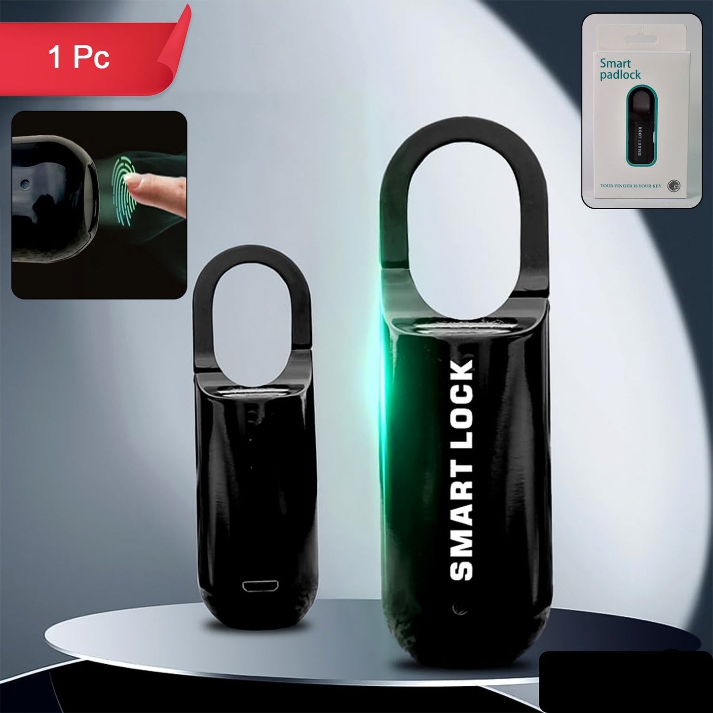 USB Rechargeable Smart Fingerprint Padlock