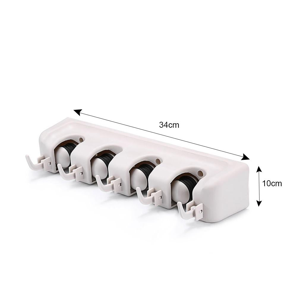 4-layer Mop And Broom Holder, Wall Mounted