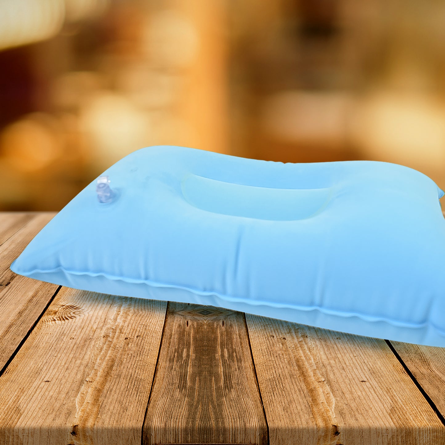 Comfortable Inflating Travel Pillow (34*21 Cm / 1 Pc / Mix Colour)