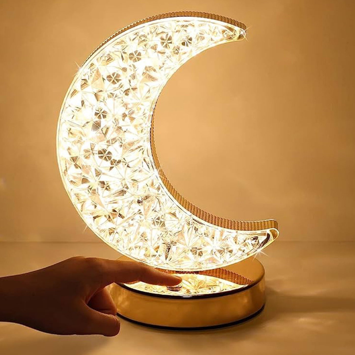 Moon Shape Table Lamp With 3 Colours, Touch Control & USB Charging