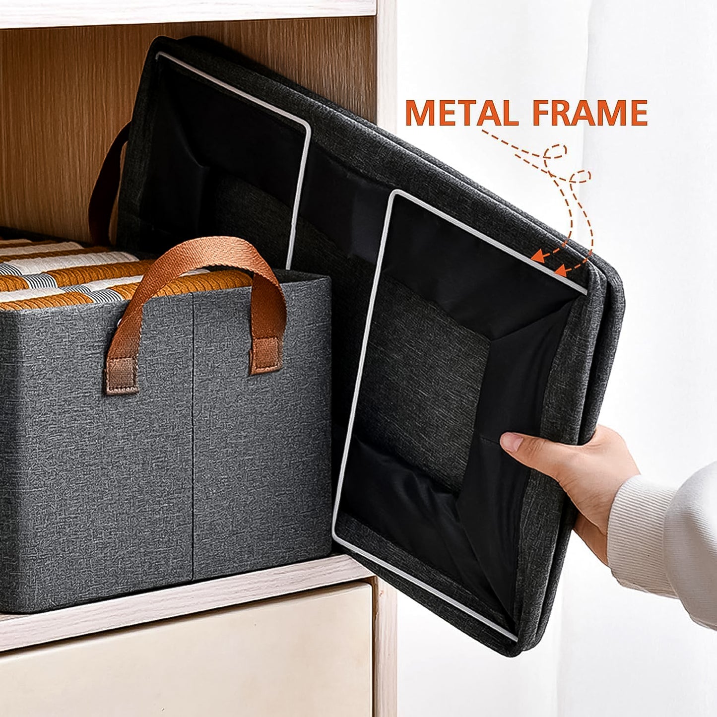 Foldable Cloth Organizer Storage Bag With Handles