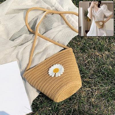 Stylish Jute Crossbody Sling Bag (1 Pc 17x23 Cm)