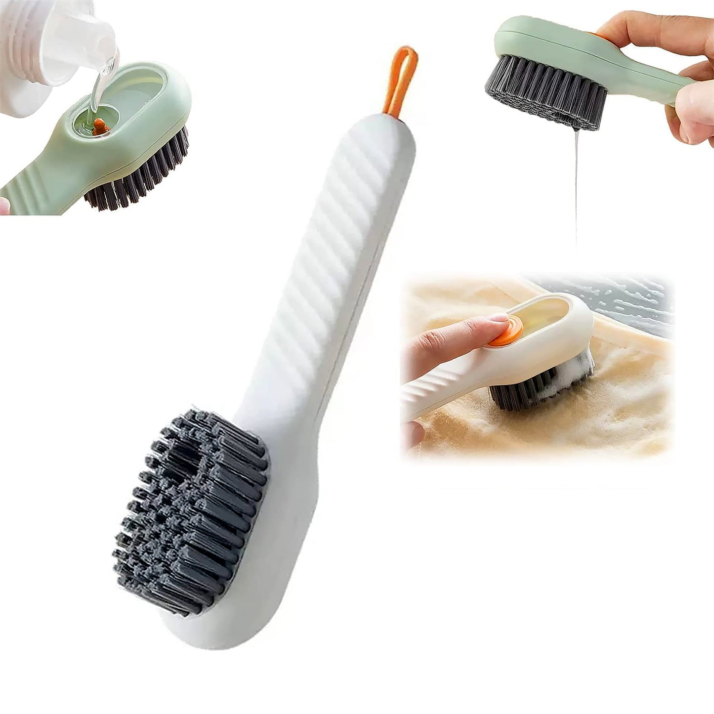 Multifunctional Scrubbing Brush With Liquid Soap Dispenser (1 Pc)