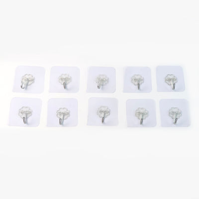 Heavy Duty Flower Adhesive Wall Hooks - (10 Pc Set)