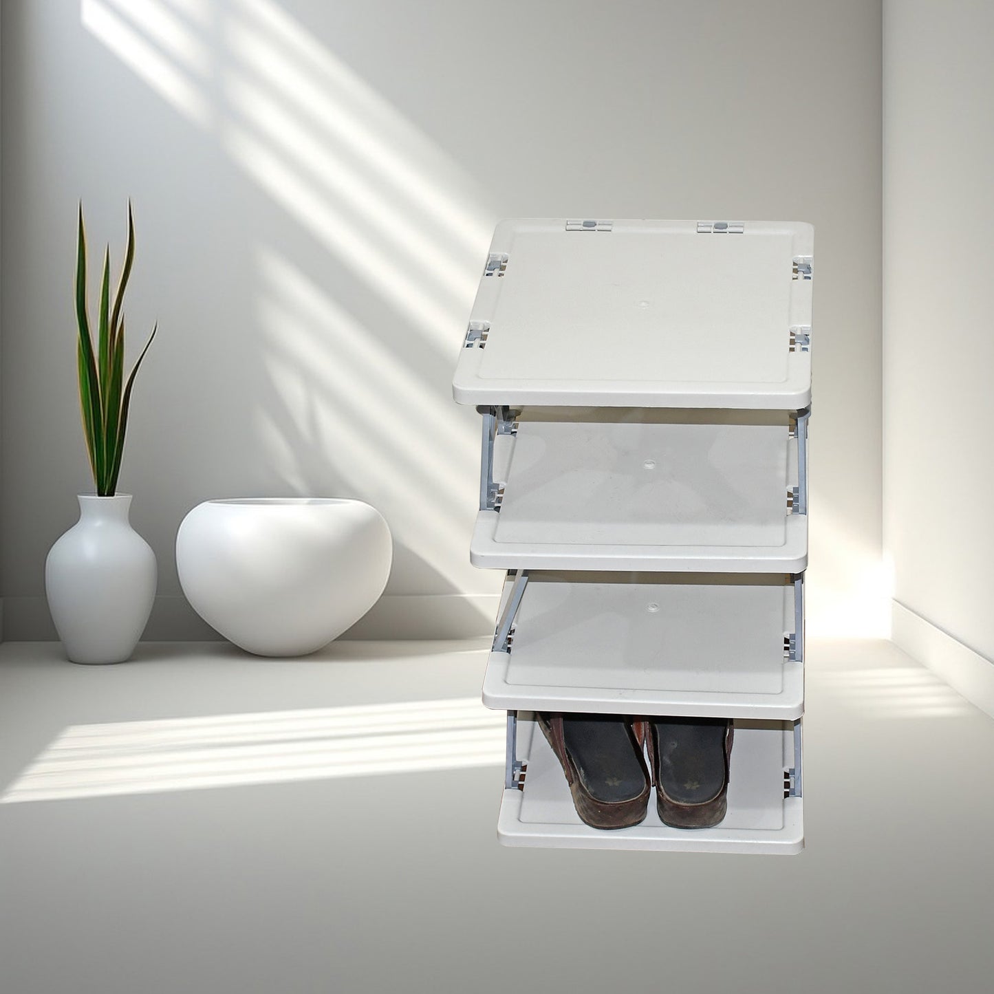 Smart Shoe Rack Stand Multifunctional Entryway Foldable & Collapsible (1 Pc / 4 Layer)