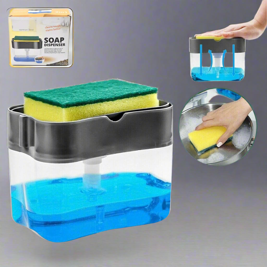 2 In 1 Soap Dispenser For Dishwasher Liquid Holder Liquid Dispenser Through Pump (1 Pc)