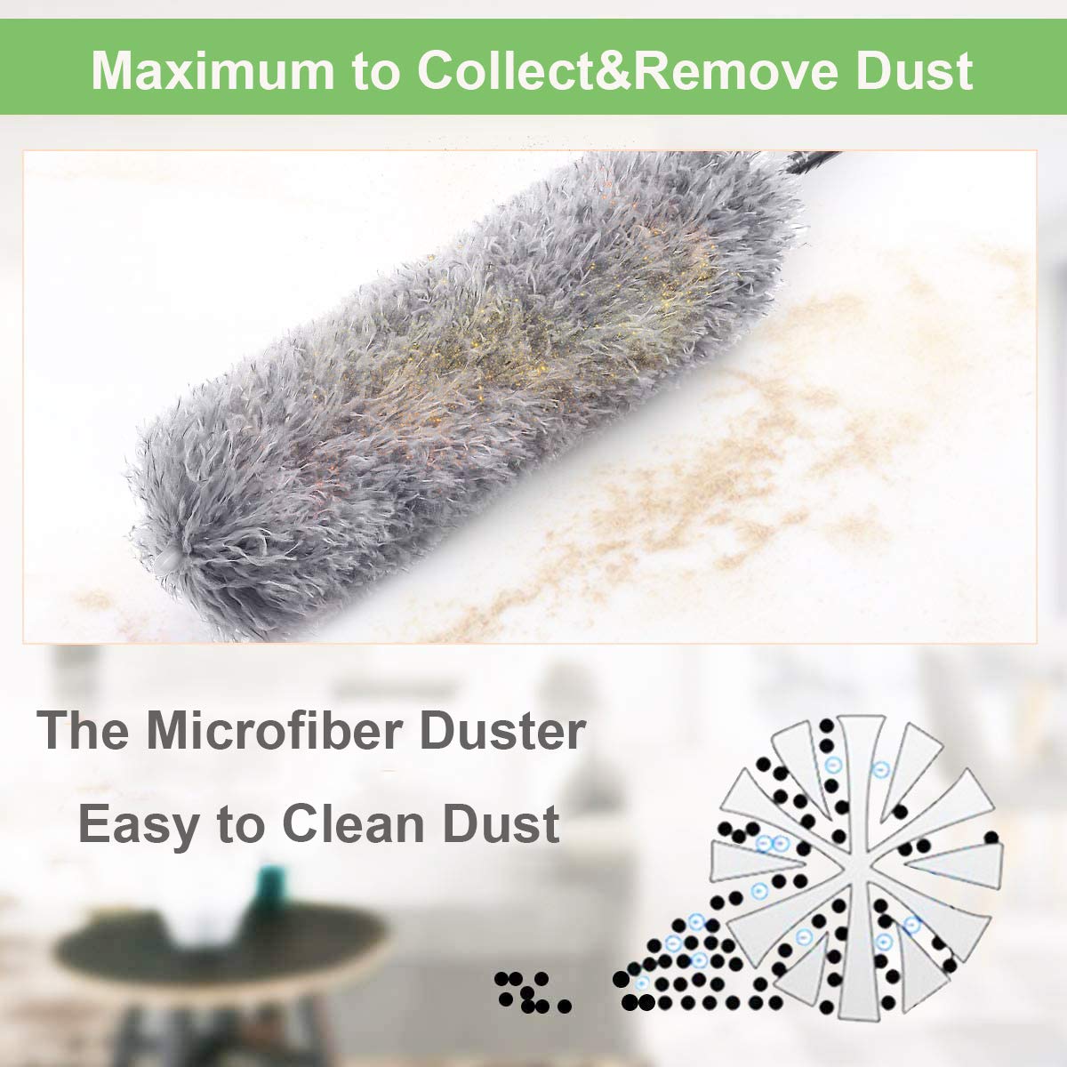 Microfiber Duster With 100 Inches Extendable Handle Pole