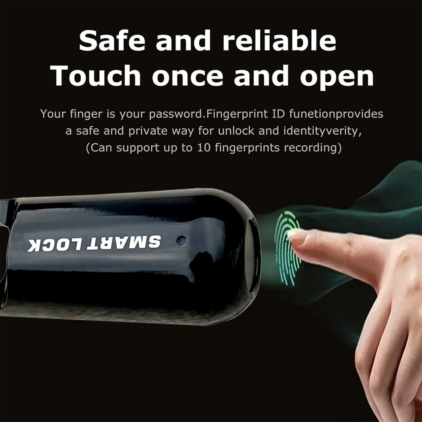 USB Rechargeable Smart Fingerprint Padlock