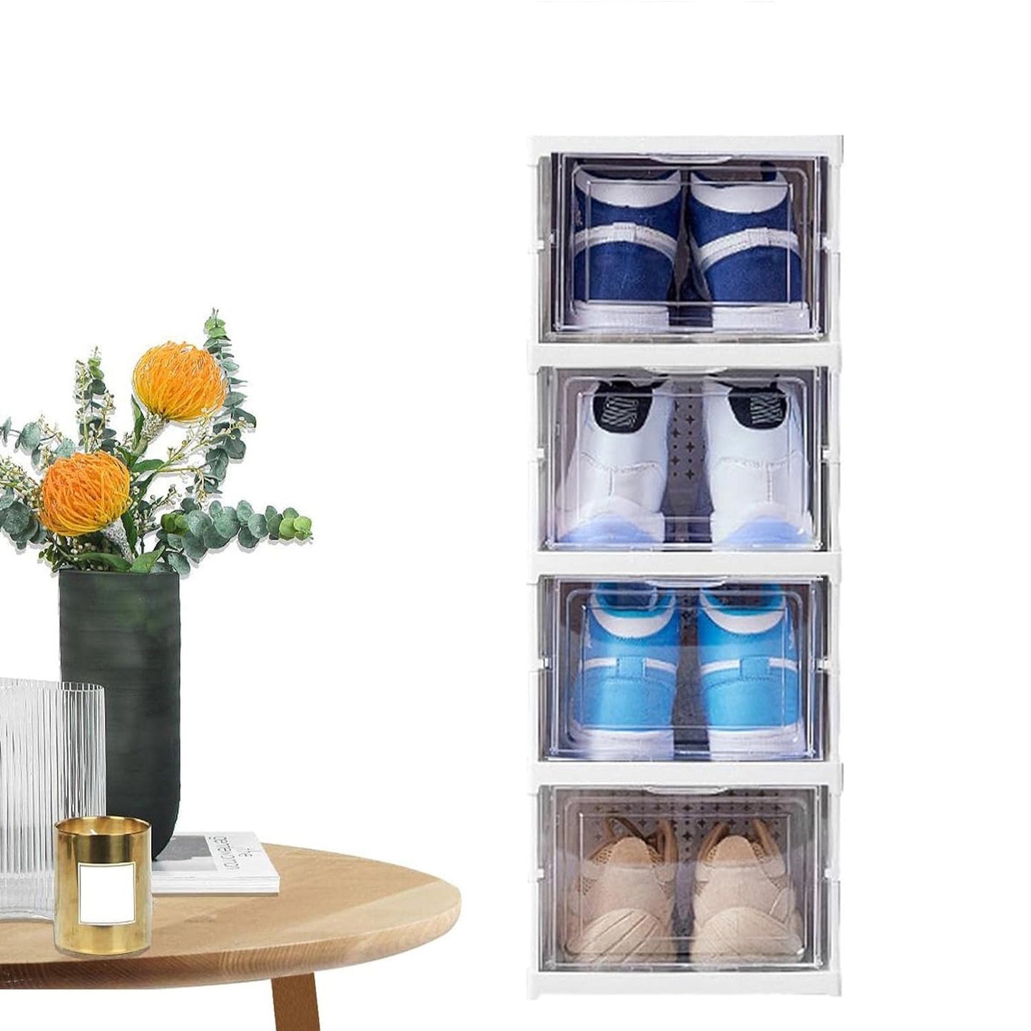 Stackable Multifunctional Storage For Clothes With Foldable Drawer (4 Layer)