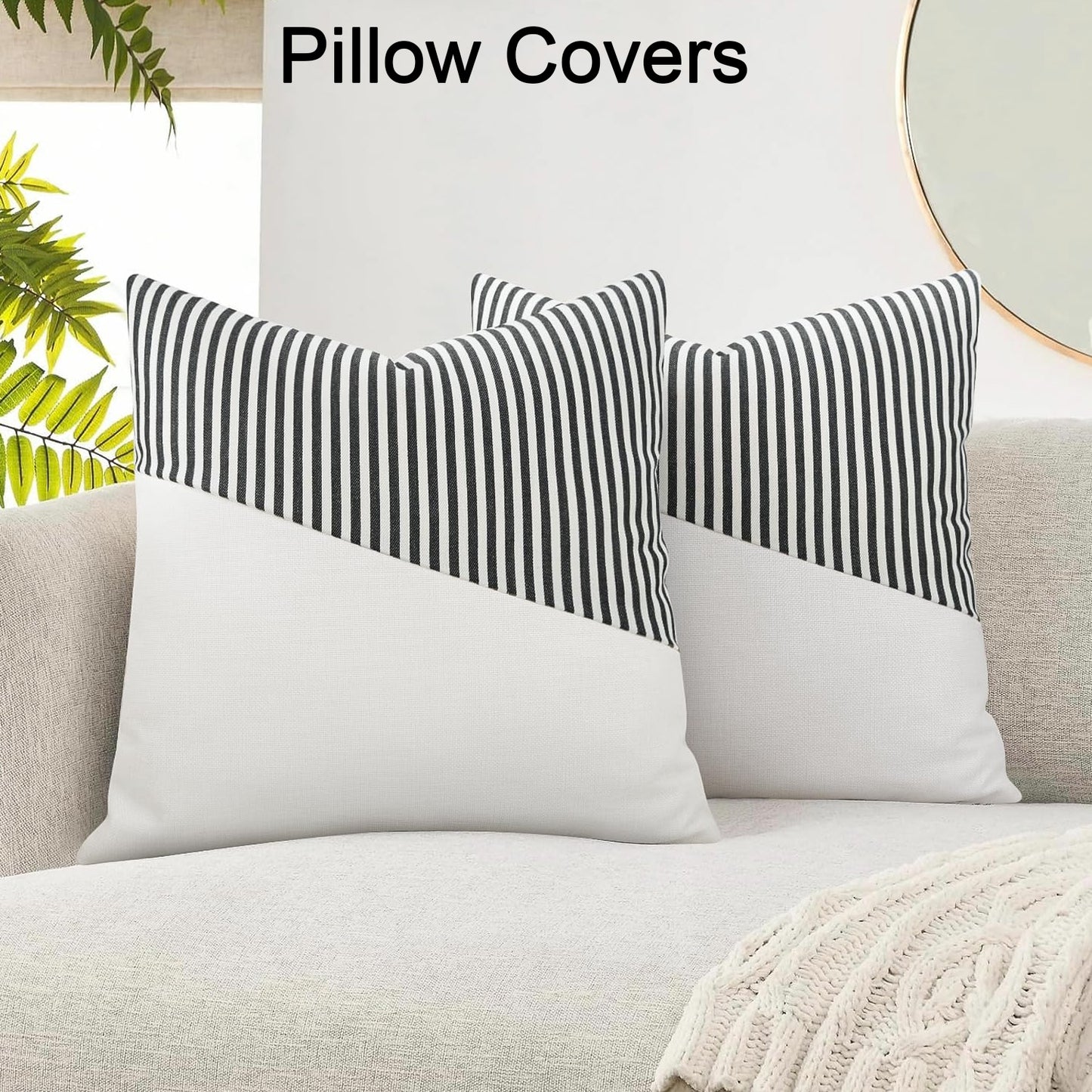 Decorative Pillow Covers, Soft Cotton (1 Pair)