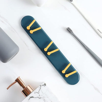4702 Toothbrush Holder Plastic Bathroom Accessories Organizer Wall Mounted Hanging Mount Shelf Hooks (1pc)