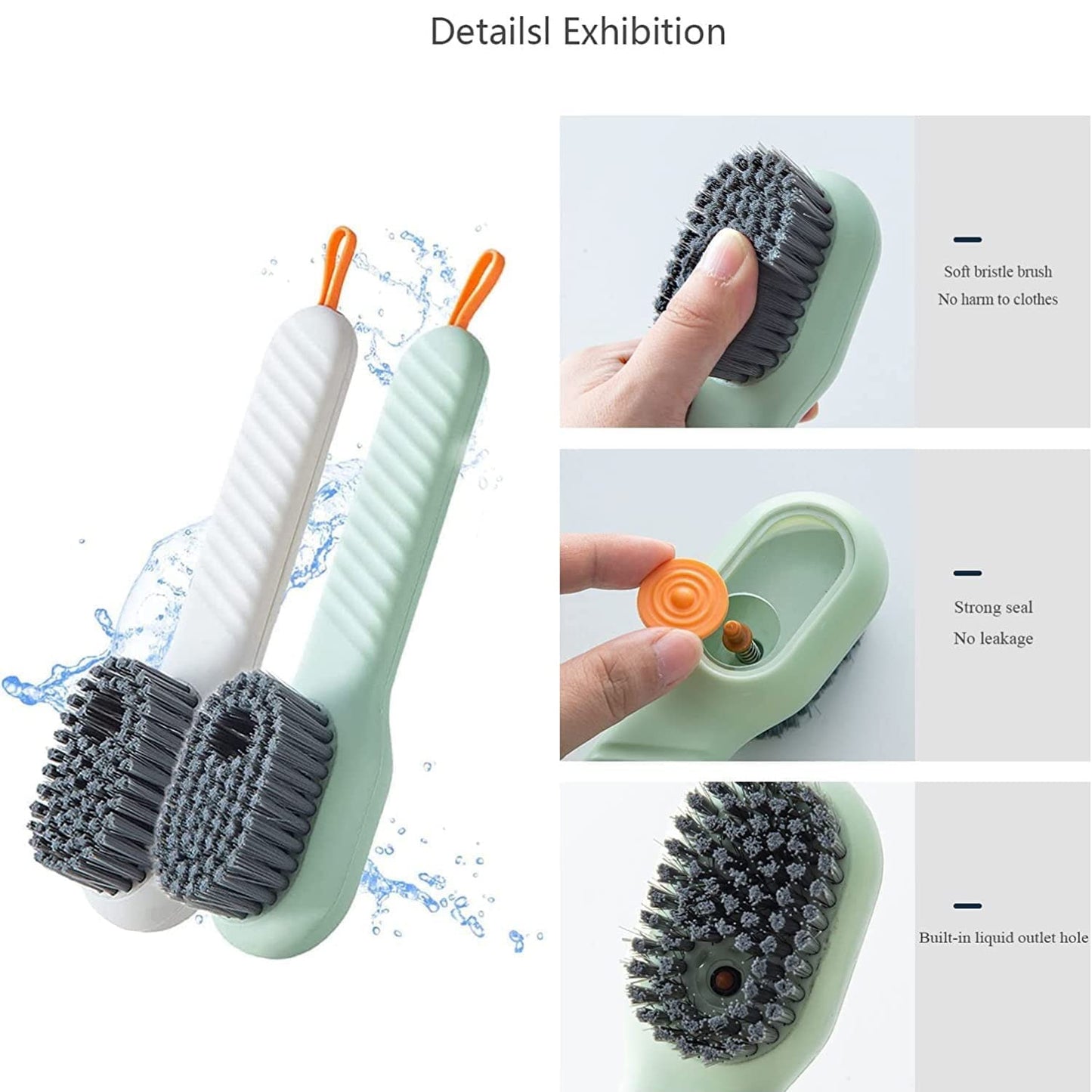 Multifunctional Scrubbing Brush With Liquid Soap Dispenser (1 Pc)