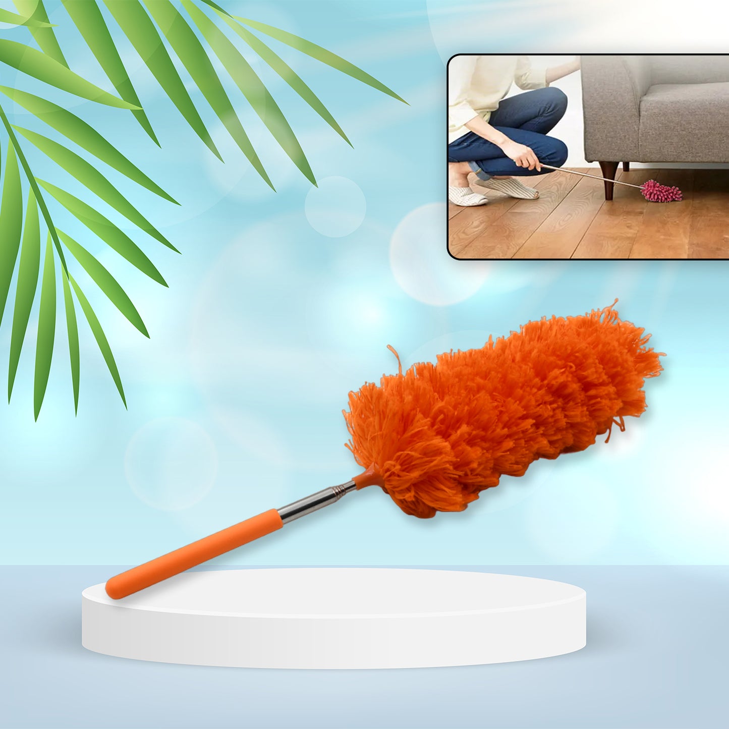 Adjustable Long Handle Microfiber Duster For Cleaning