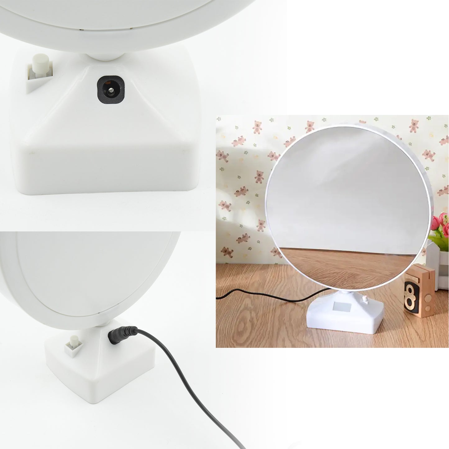 Plastic 2 In 1 Mirror & Photo Frame With Led Light