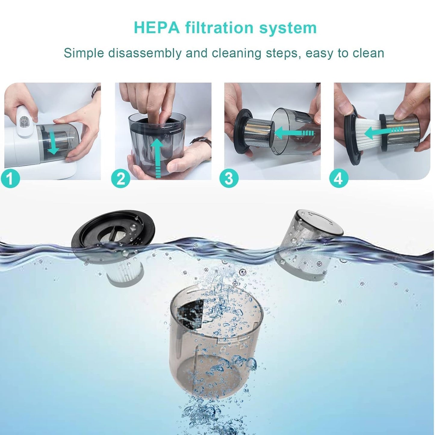 Portable Handheld Vacuum Cleaner For Bed, Car Seat, Pillows, Mattresses & Sofas
