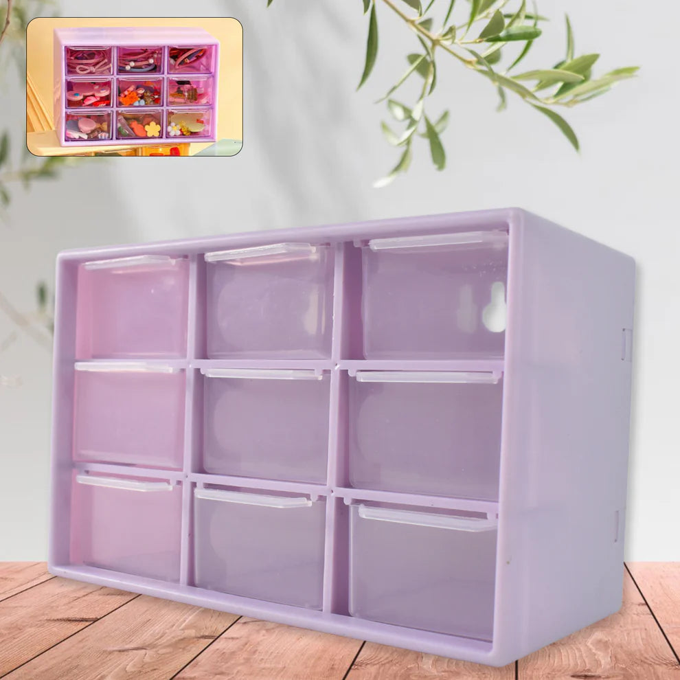 Plastic Compact Drawer Organizer For Jewellery (9 Compartment)