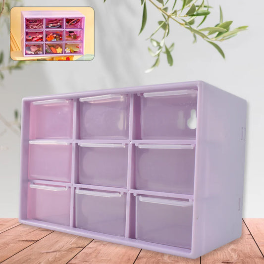 Plastic Compact Drawer Organizer For Jewellery (9 Compartment)
