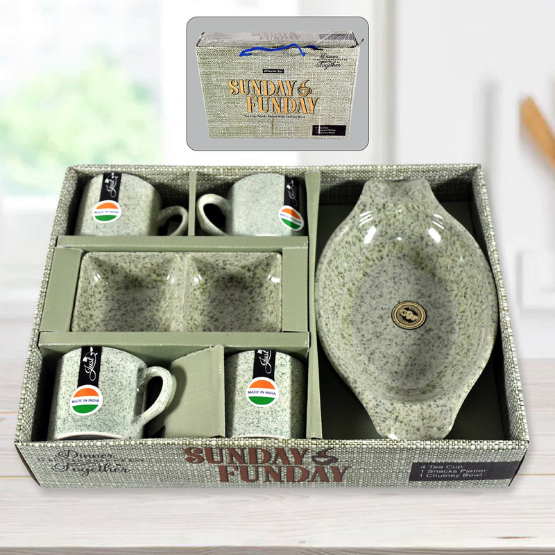 Sunday Funday 6-Piece Tea Set – Platter & Dual Bowl