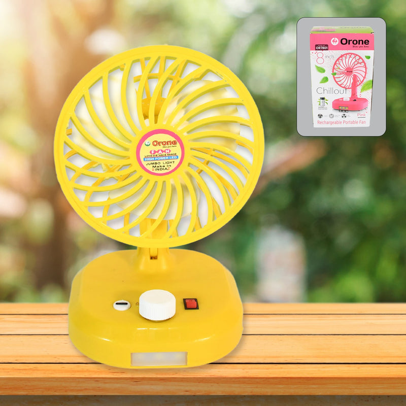USB-C Rechargeable Portable Fan with LED Light Foldable Fan for Home