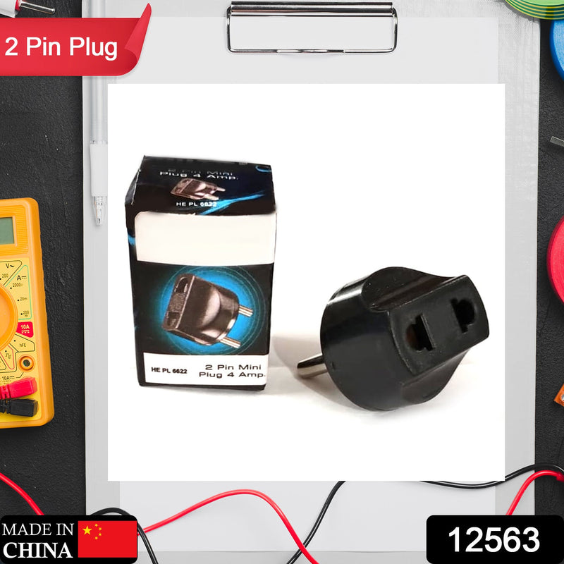 2 Pin 4 Amp Plug Converter, Plug Adapter With Color Box (1 Pc )