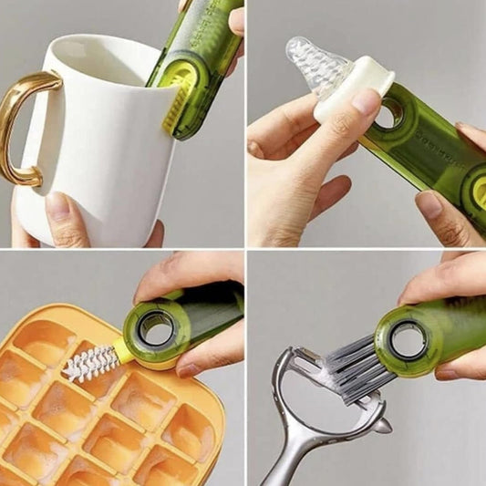 3-in-1 Multifunctional Bottle & Cup Cleaning Brush – Lid & Cover Scrubber (1 Pc)
