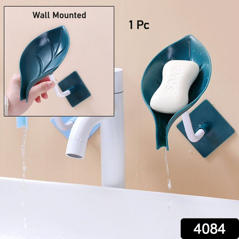 Soap Holder Leaf Shape Self Draining Dish Holder with Suction Cup