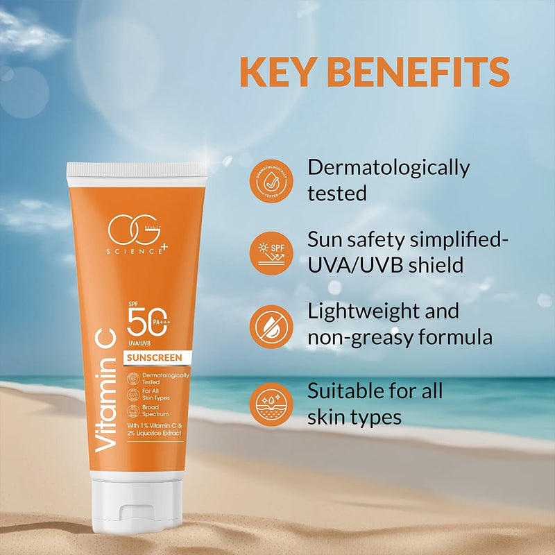 OG Beauty Vitamin C Sunscreen SPF 50 PA+++ - (1 Pc / 50Ml)