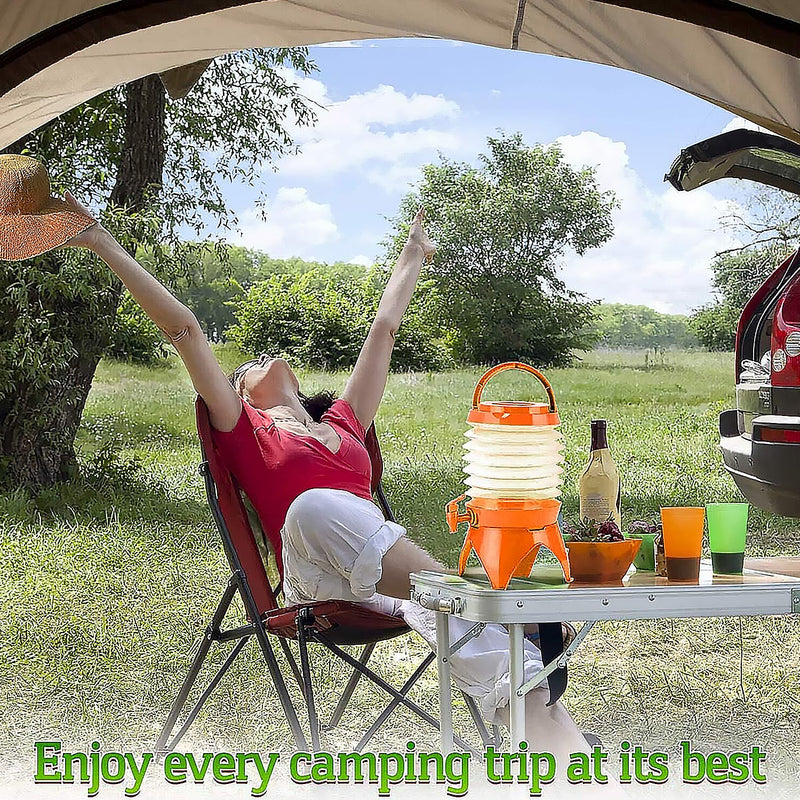 Collapsible Beverage Container with Tap Cold Drink Dispenser 3.5L Multicolor