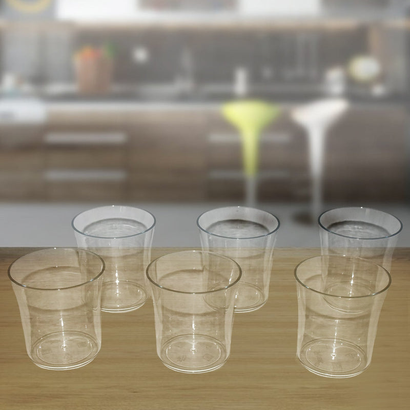 Apex Welcome Plastic Glass Set for Daily Use – Set of 6