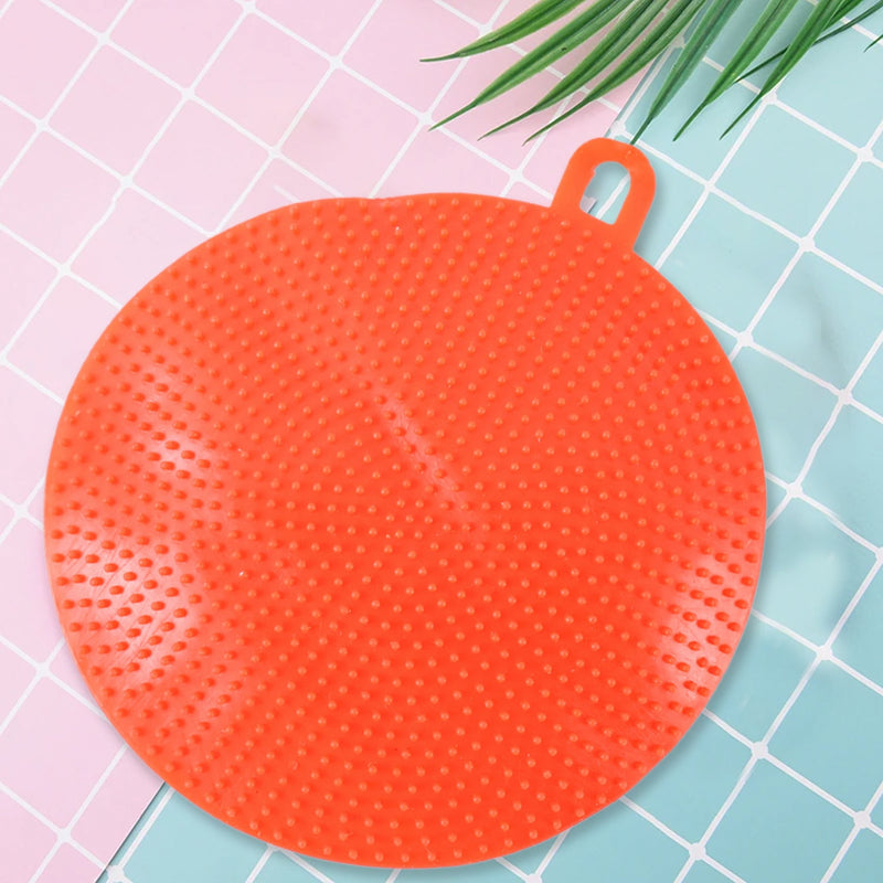 Red Silicone Dish Scrubber Sponge Mildew Free, Non Stick, Heat Resistant