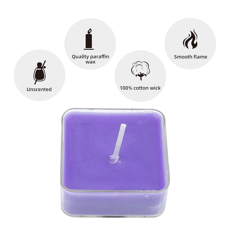 Smokeless Scented Acrylic Lavender Tealight Candles | Scented Acrylic Tealight Candle Set of 1 for Home Decoration and Celebrations | Long Burning Time Candle, Diwali (1 Pc / Mix Color)