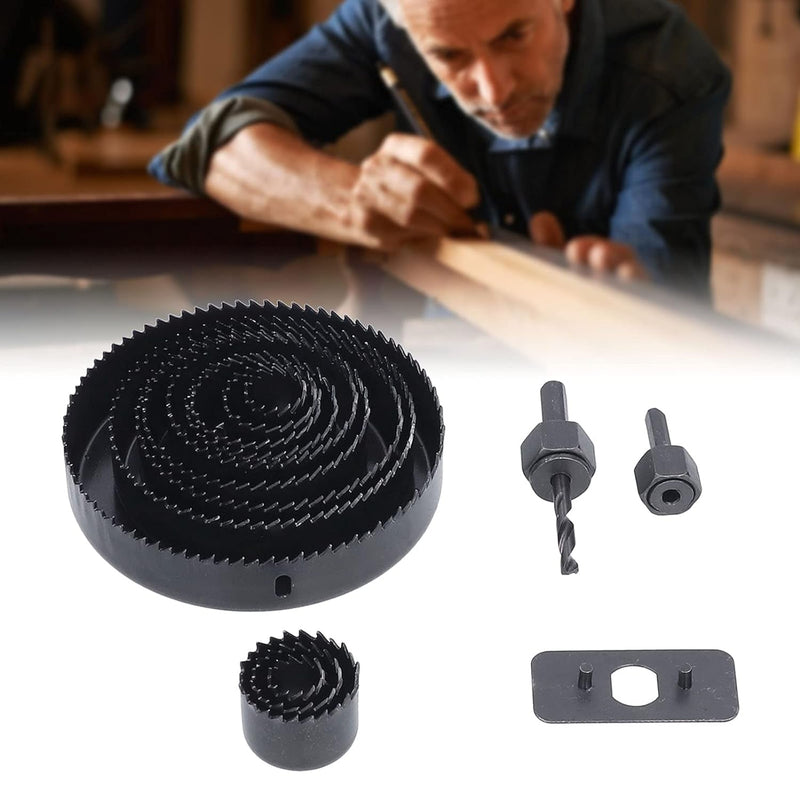 Drill Hole Cutter, Carbon Steel High Accuracy Incisive Hole Saw for Cutting PCV  (18 Pcs Set)