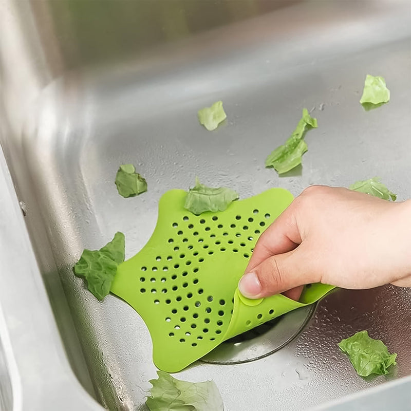 Silicone Star Shaped Sink Filter Bathroom Hair Catcher Drain Strainers for Basin