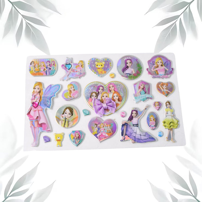 Multipurpose Adhesive 3D Stickers (1 Sheet / Mix Design)