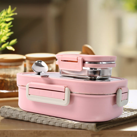 Qunic Stainless Steel Snack Lunch Box (With Small Box)