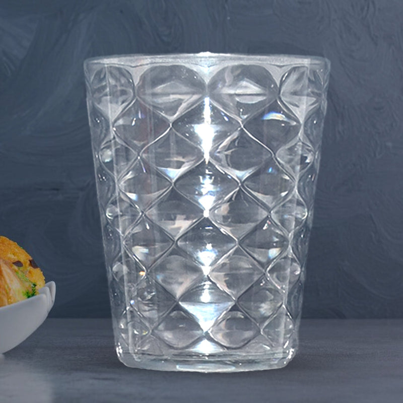 Apex Pyramid Design Unbreakable Plastic Glass – 300 ML