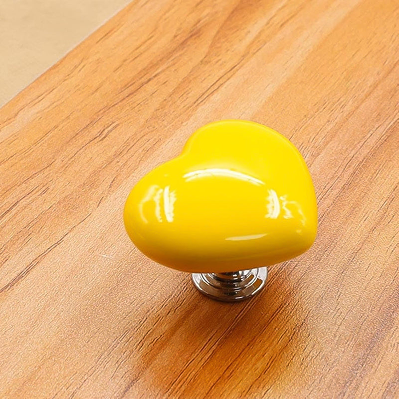 Cabinet Door Handle Drawer, Heart-shaped Knob Pulls Toilet Press Button (1 Pc)