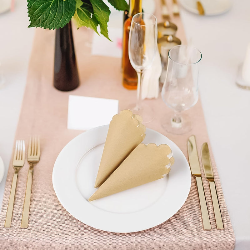 Disposable Scalloped Edge Tissue Napkins Set (120 Pc)