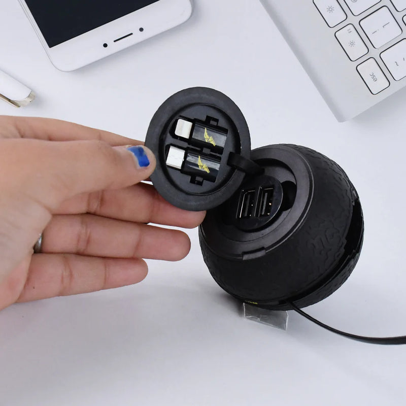 Car Charging Cable With Multiple Charging Tips
