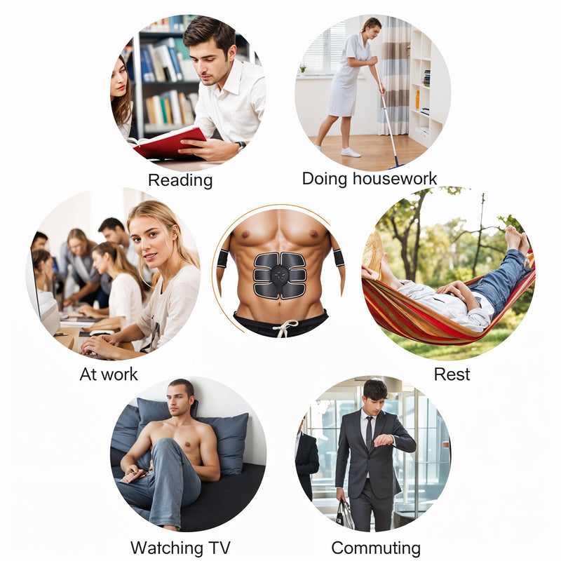 Wireless 6-Pack Abs Stimulator – Rechargeable Muscle Exerciser & Massager