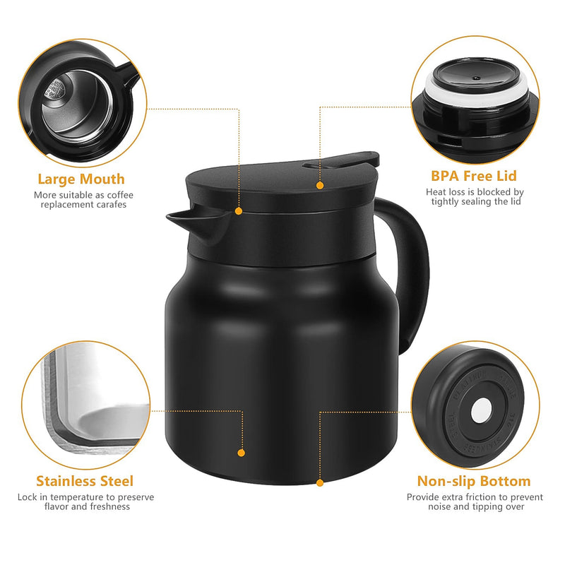 Thermal Coffee Carafe & Water Bottles with LED Display (500 ml & 1000 ml)