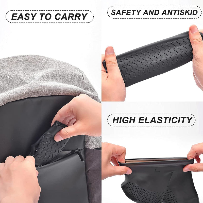 Non Slip Silicone Rain Reusable Waterproof Foldable Boot Shoe Cover XL 1 Pair Mix