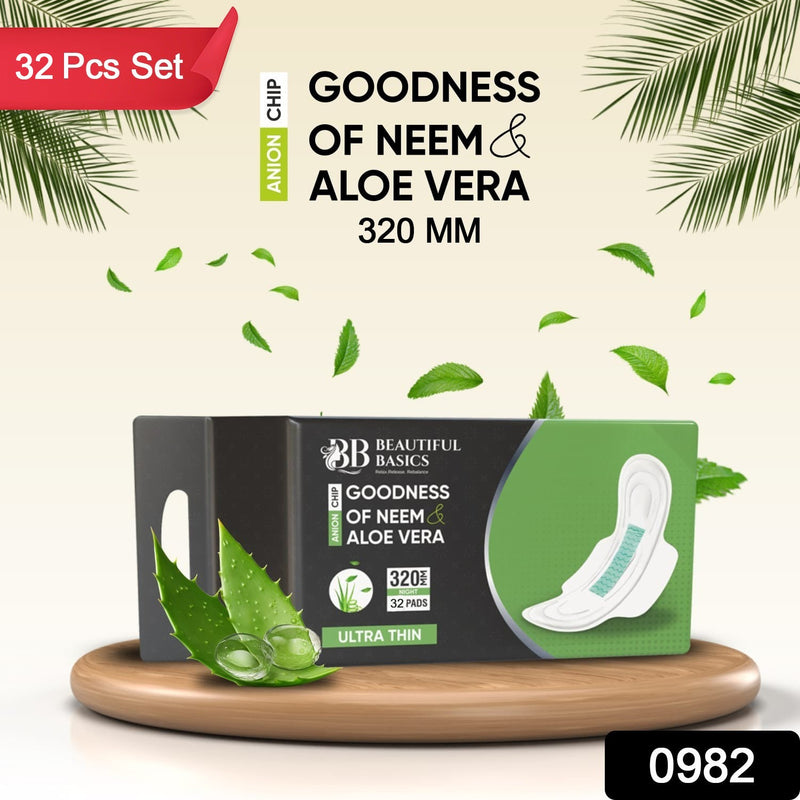 Ultra Thin Sanitary Pads with Neem & Aloe Vera (32 Pads)