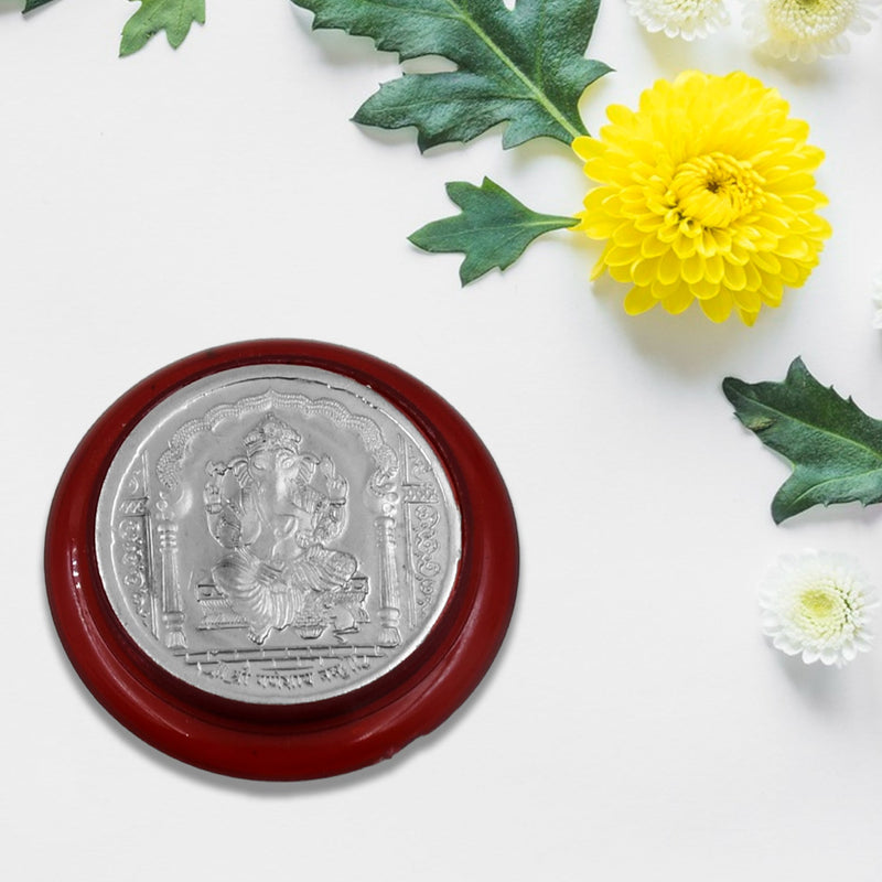 Ganesh Ji, Silver color Coin for Gift (1 Pc / Silver)