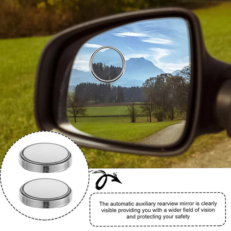 Car Blind-Spot Side Mirror Silver Frame - (2 Pc / Set)