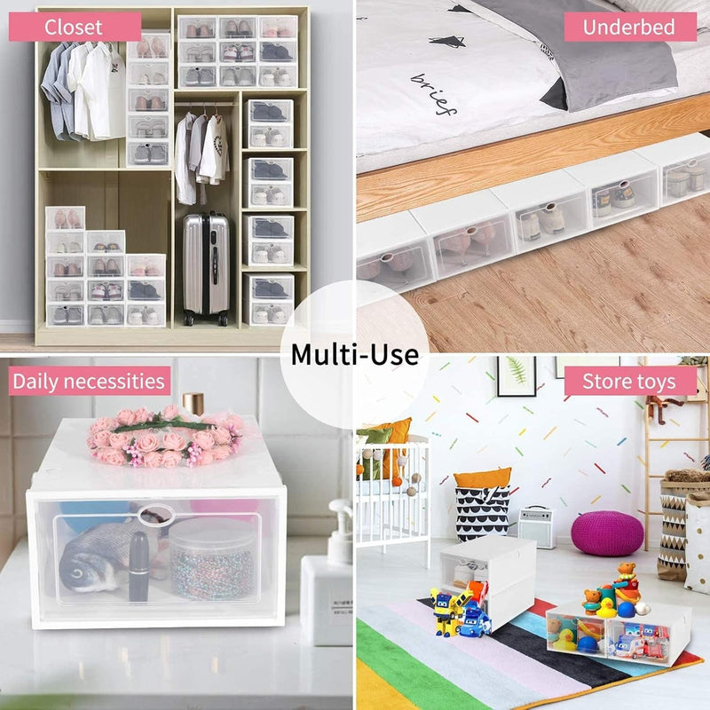 1 Layer Plastic Shoes Storage Box, Stackable Shoe Storage (1 pc / 32x21x12 CM)