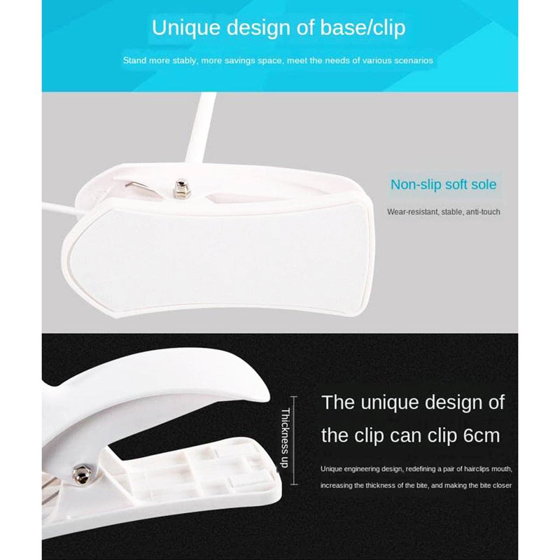 Desk Lamp Adjustable Gooseneck USB Rechargeable 3 modes